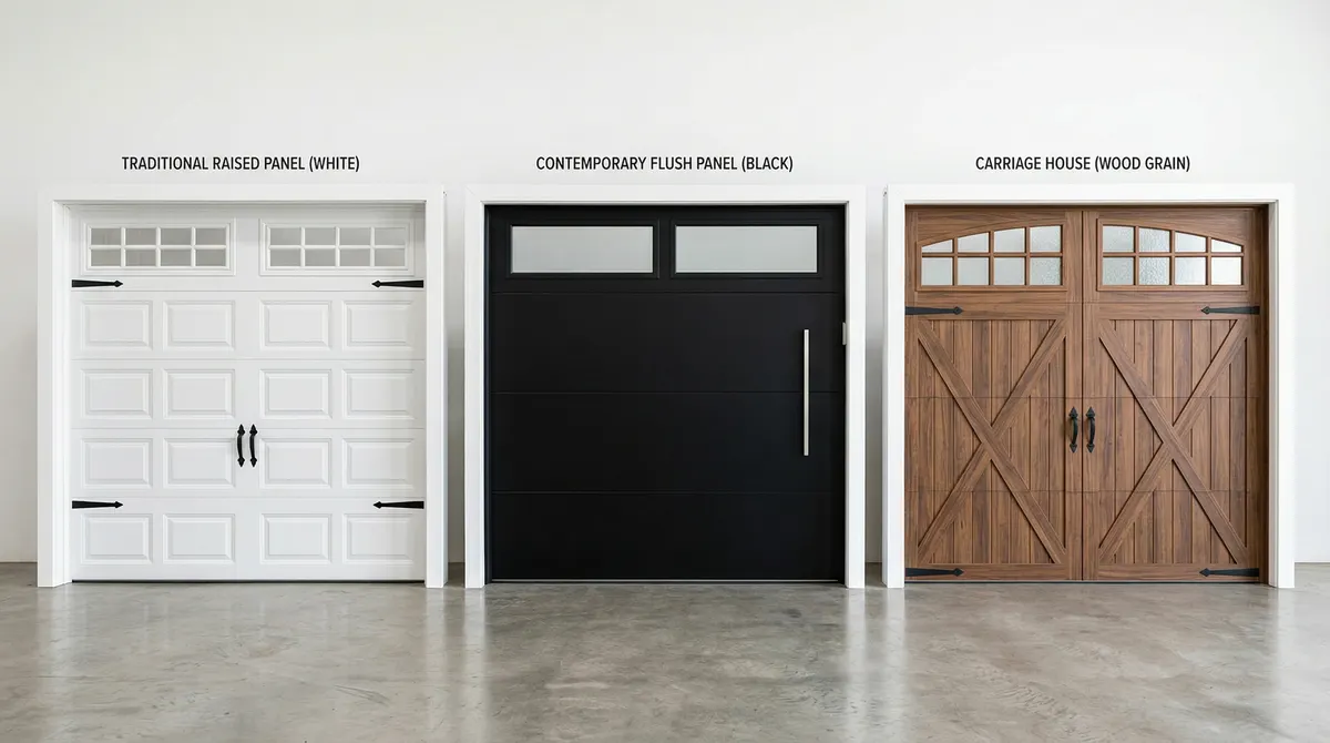 Selection of garage door styles suited for Florida home architecture