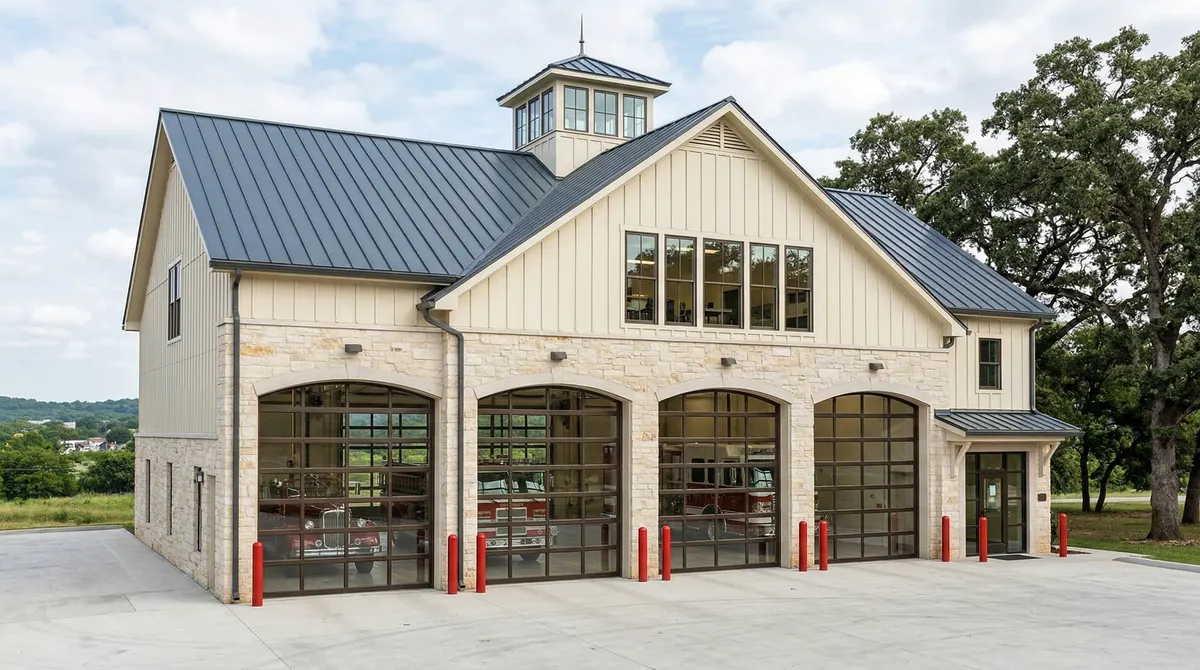 Commercial overhead garage door on Tampa Bay area business building