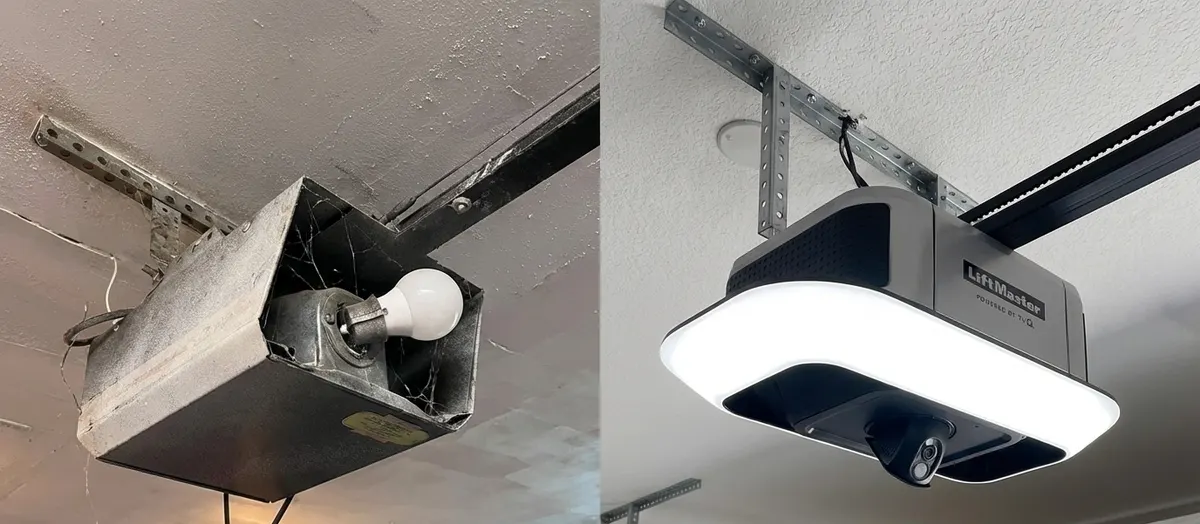 Aging garage door opener showing signs it needs replacement