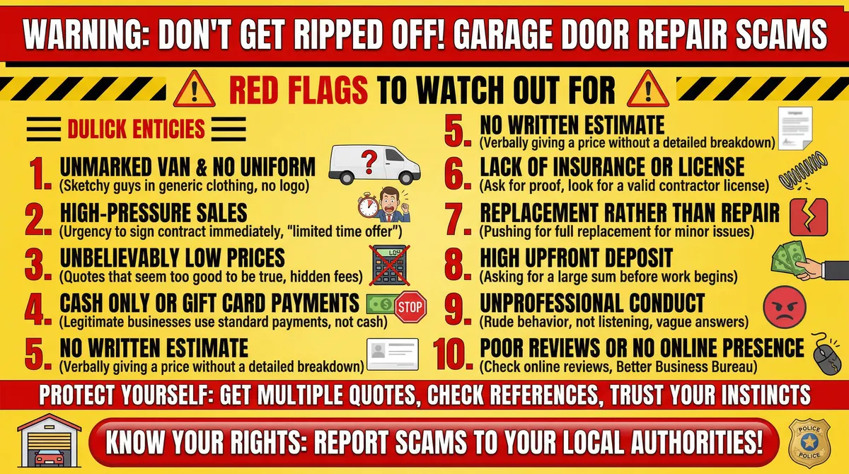 Warning signs of garage door repair scams targeting Tampa homeowners