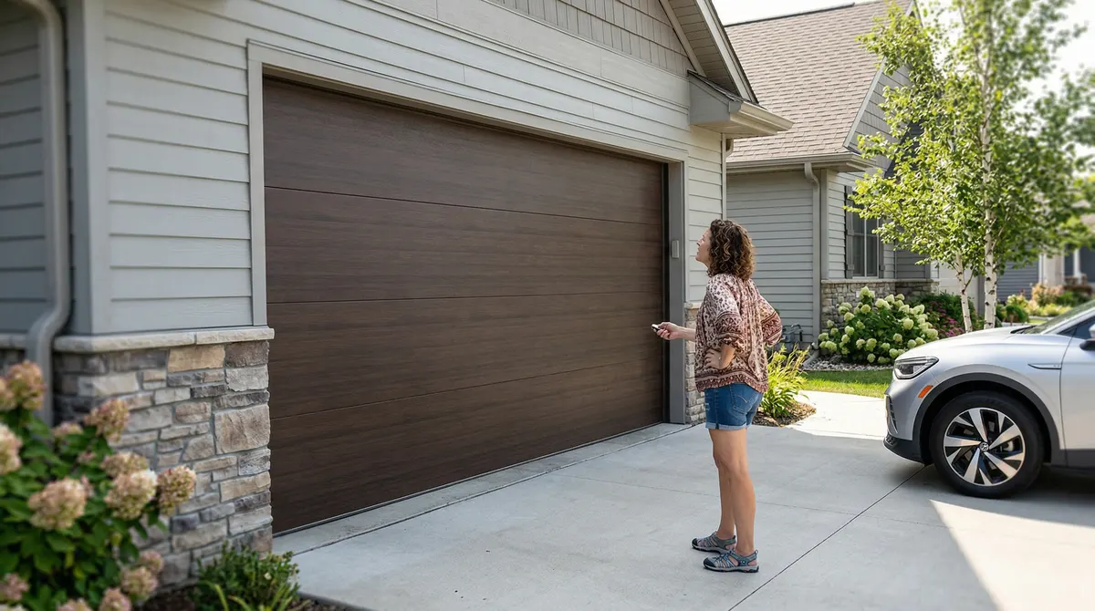Homeowner troubleshooting garage door that will not open