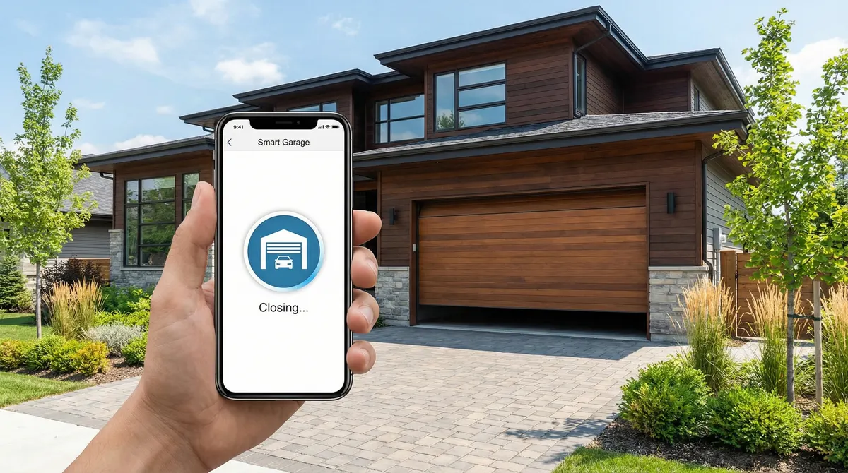 Smart garage door opener with smartphone app control and Wi-Fi connectivity